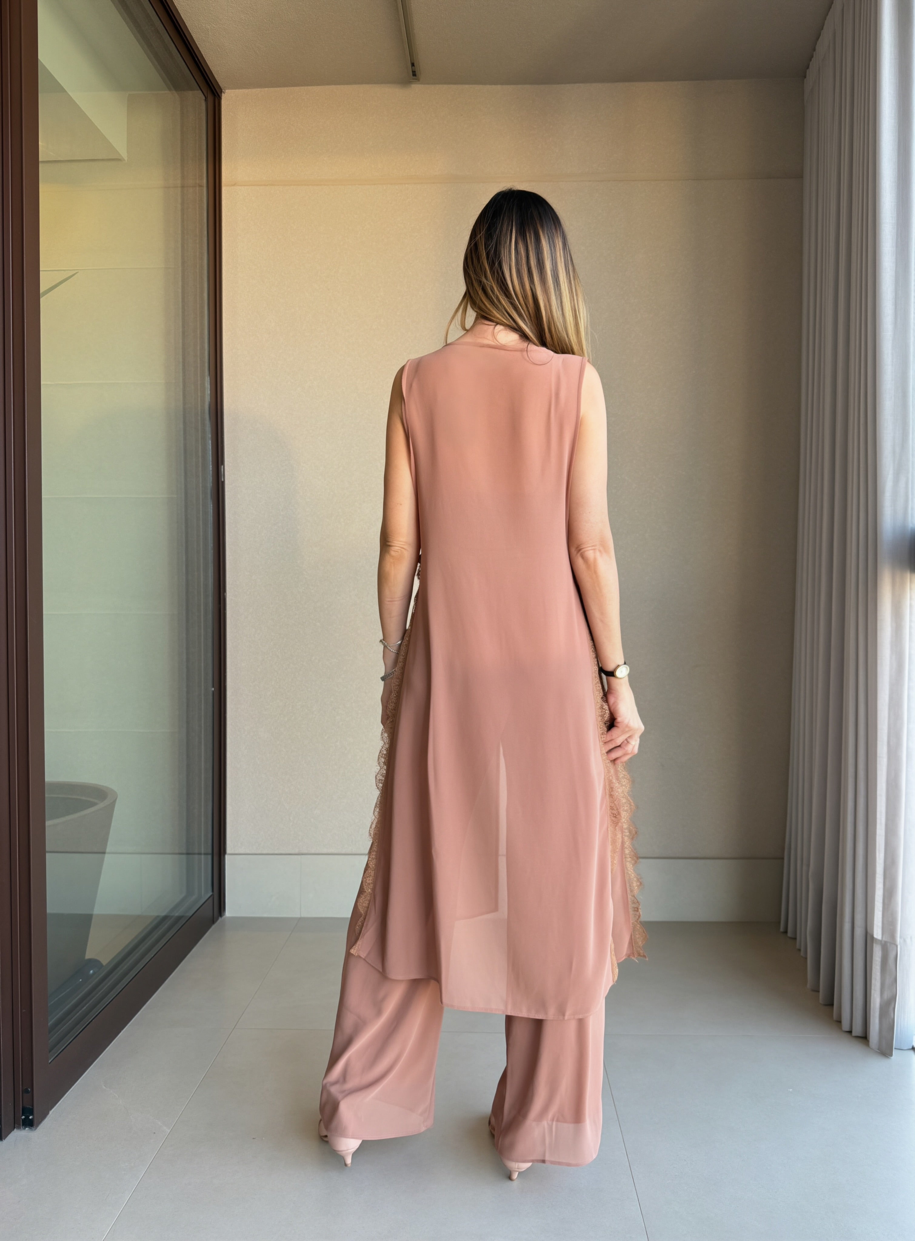 Conjunto Túnica com Acabamento Renda