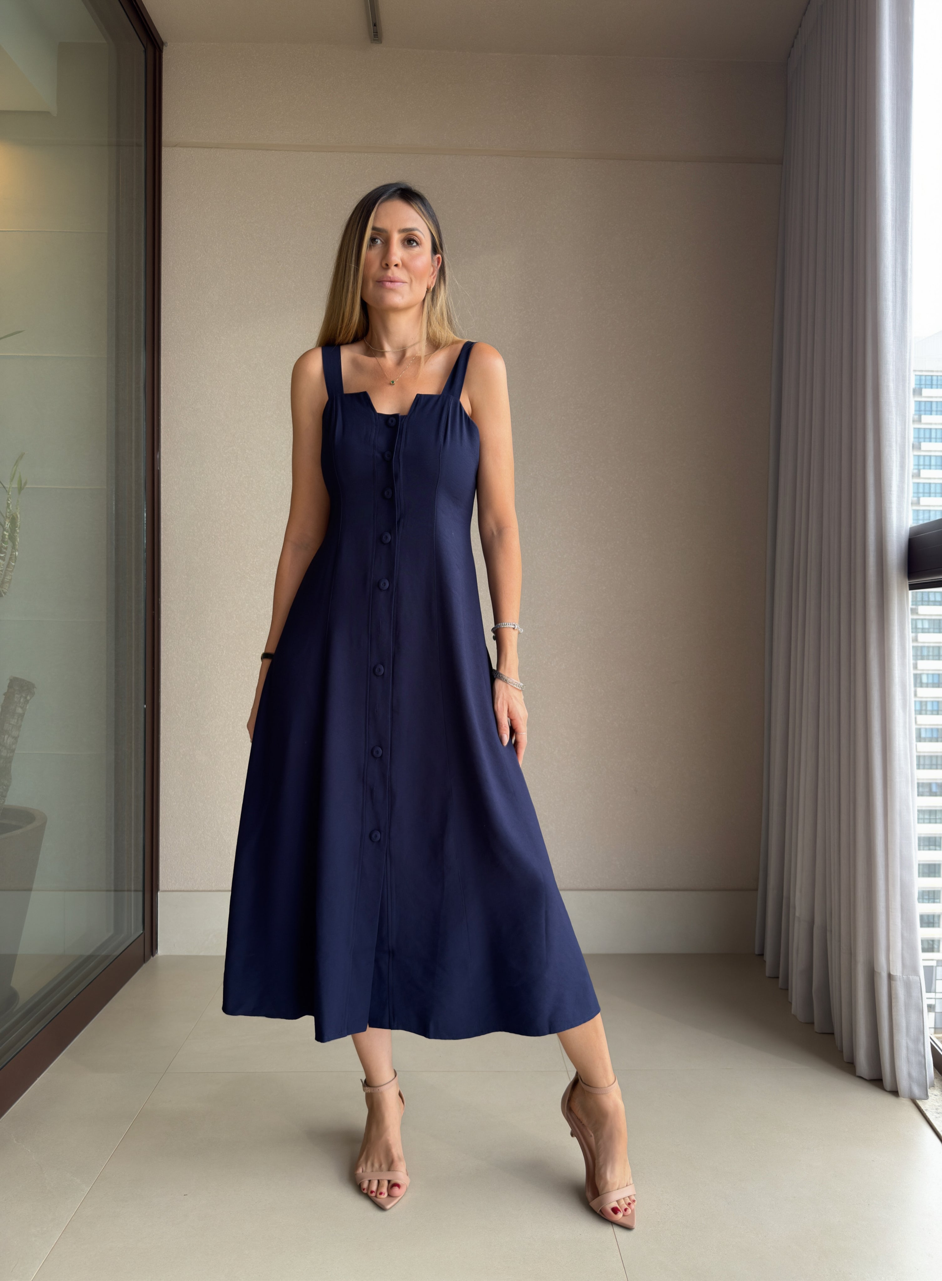 Vestido Midi Botões