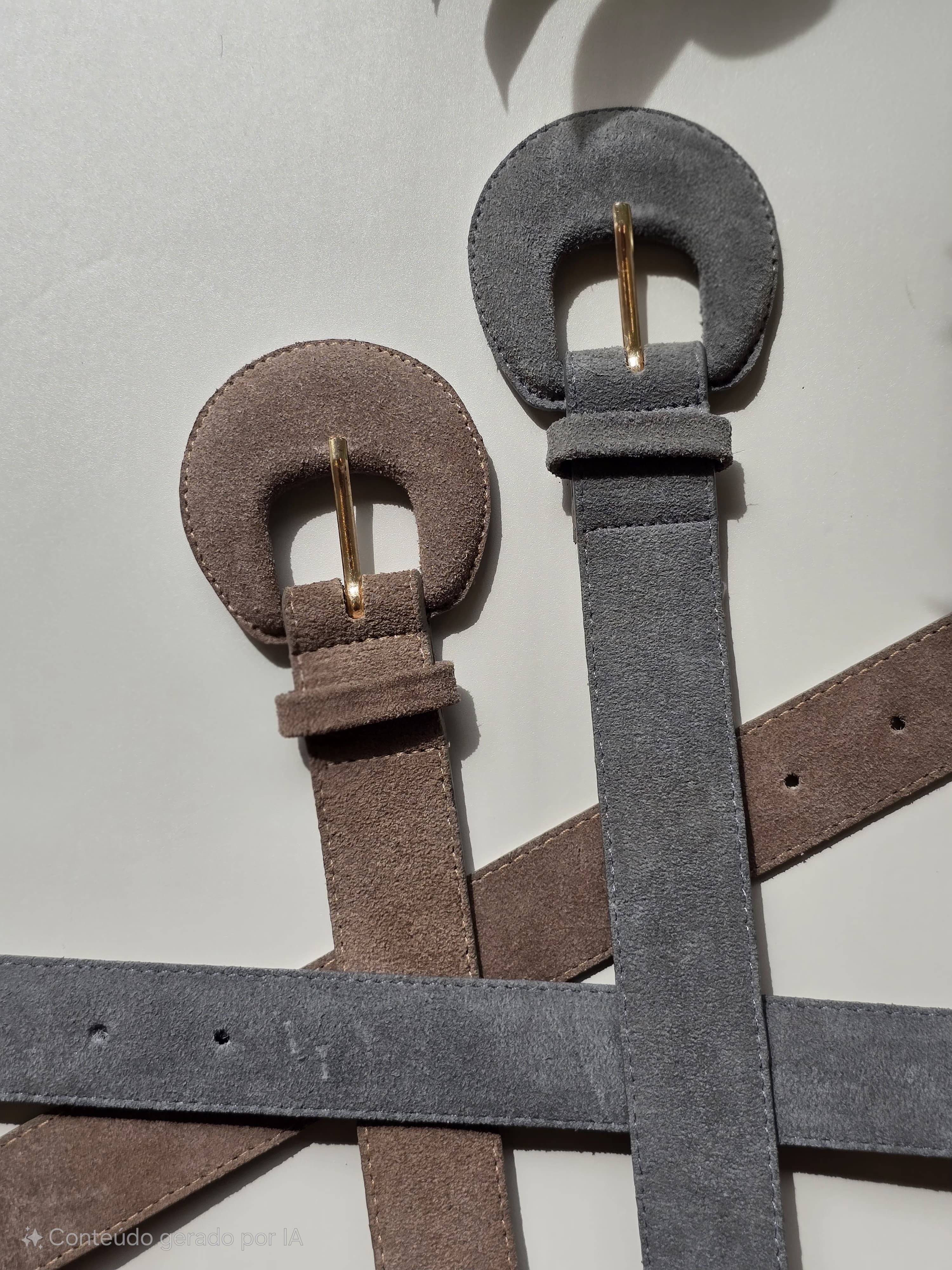 Cinto Fivela Meia Lua Camurça