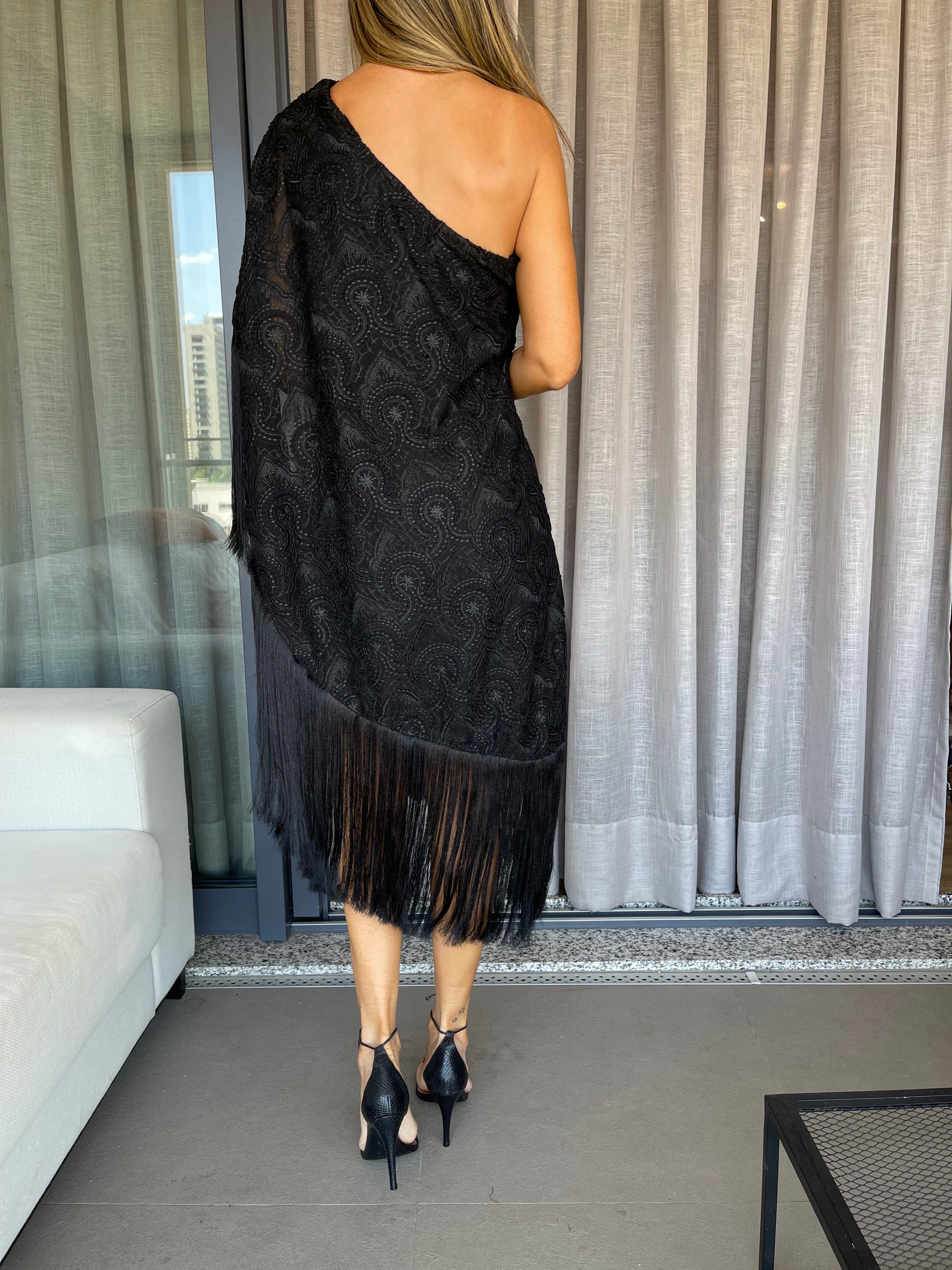 Vestido Guipir Franja