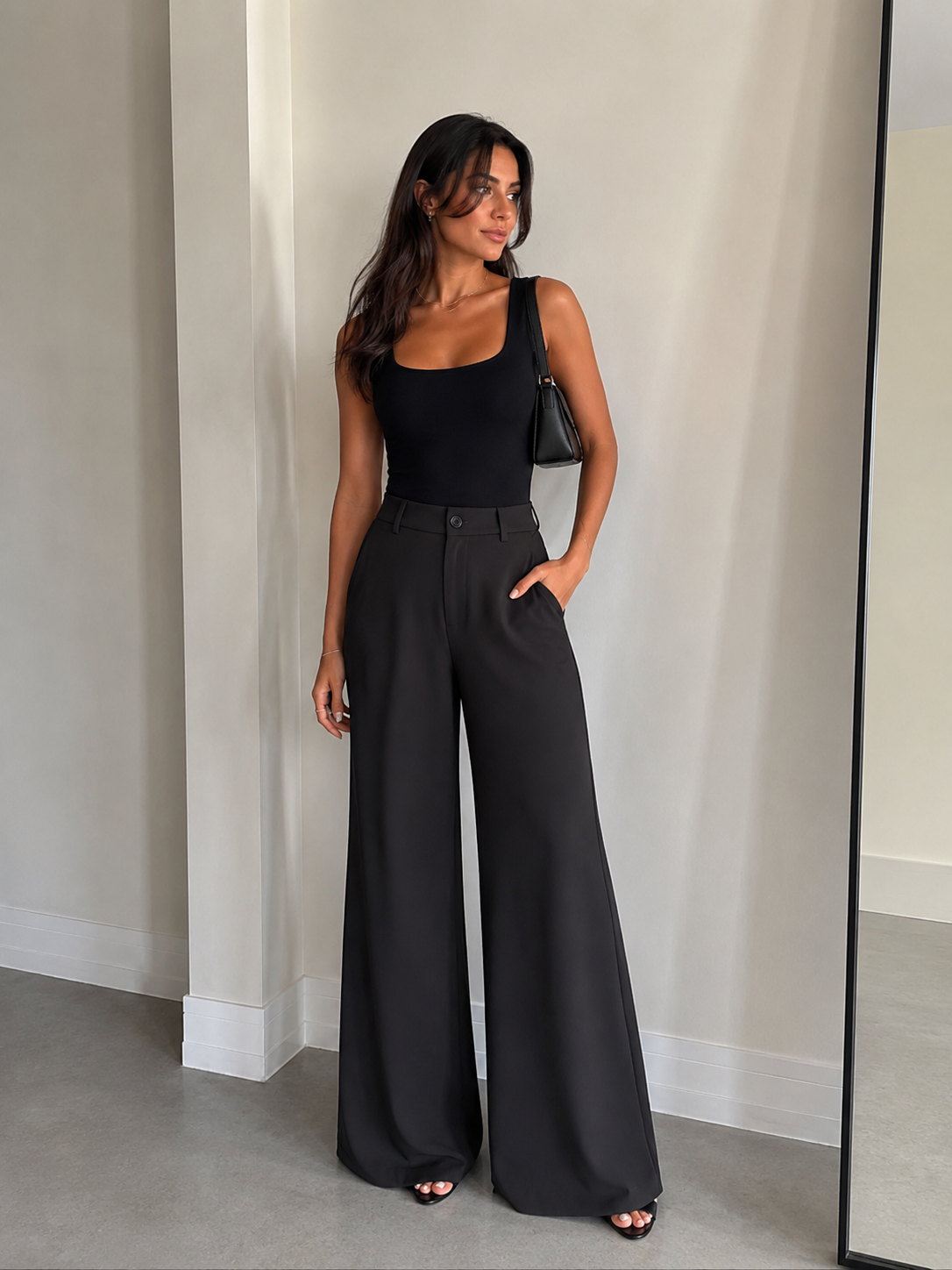 Calça Pantalona em Crepe