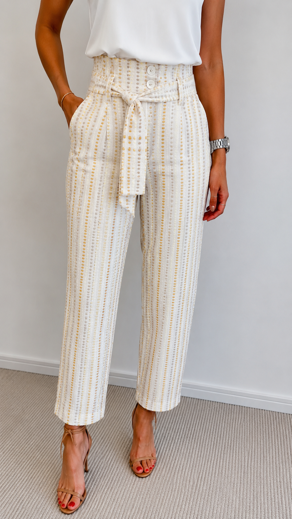 Calça Cintura Alta Estampada
