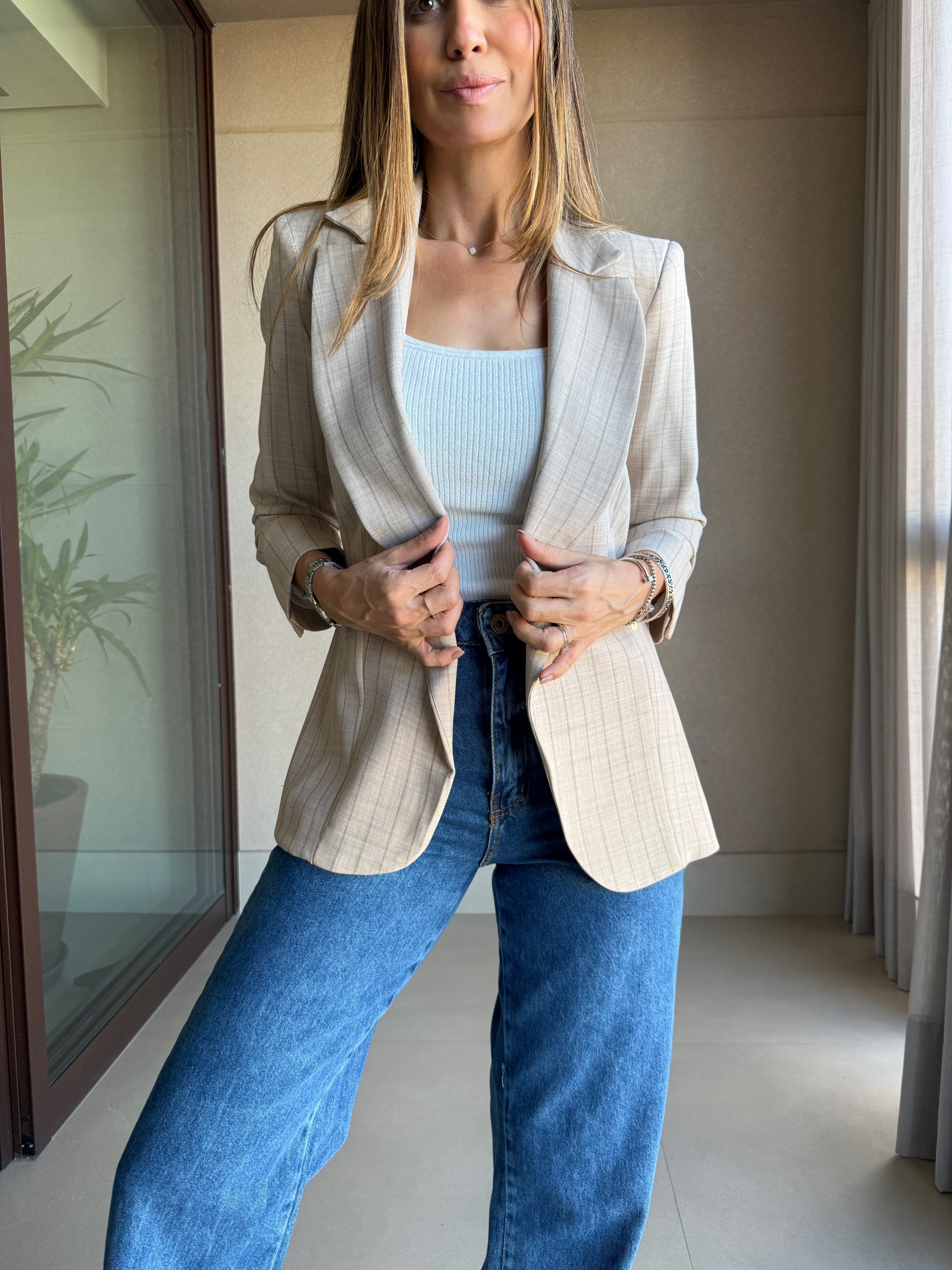 Blazer Risca de Giz Amelie