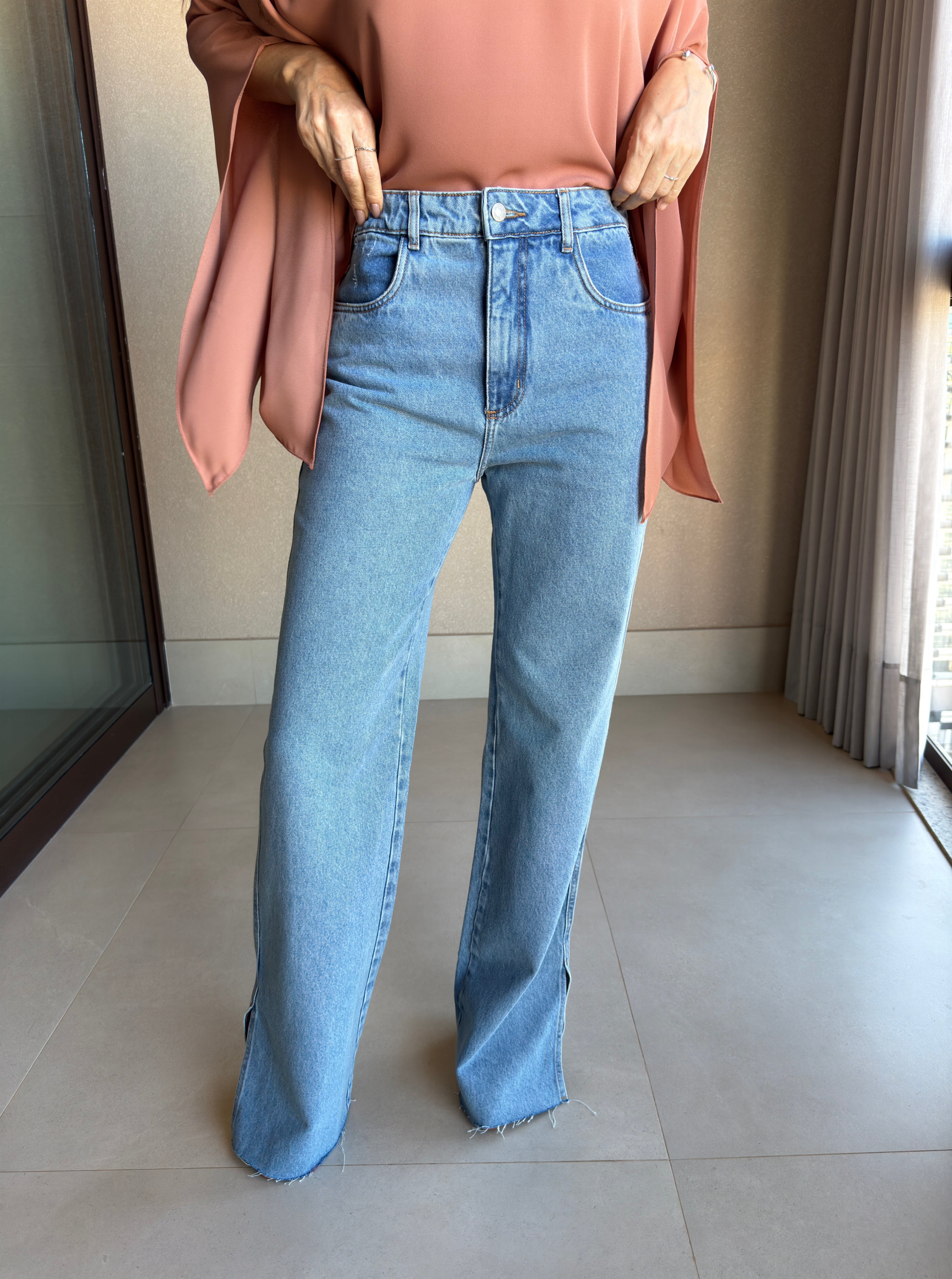 Calça Jeans Wide Pri