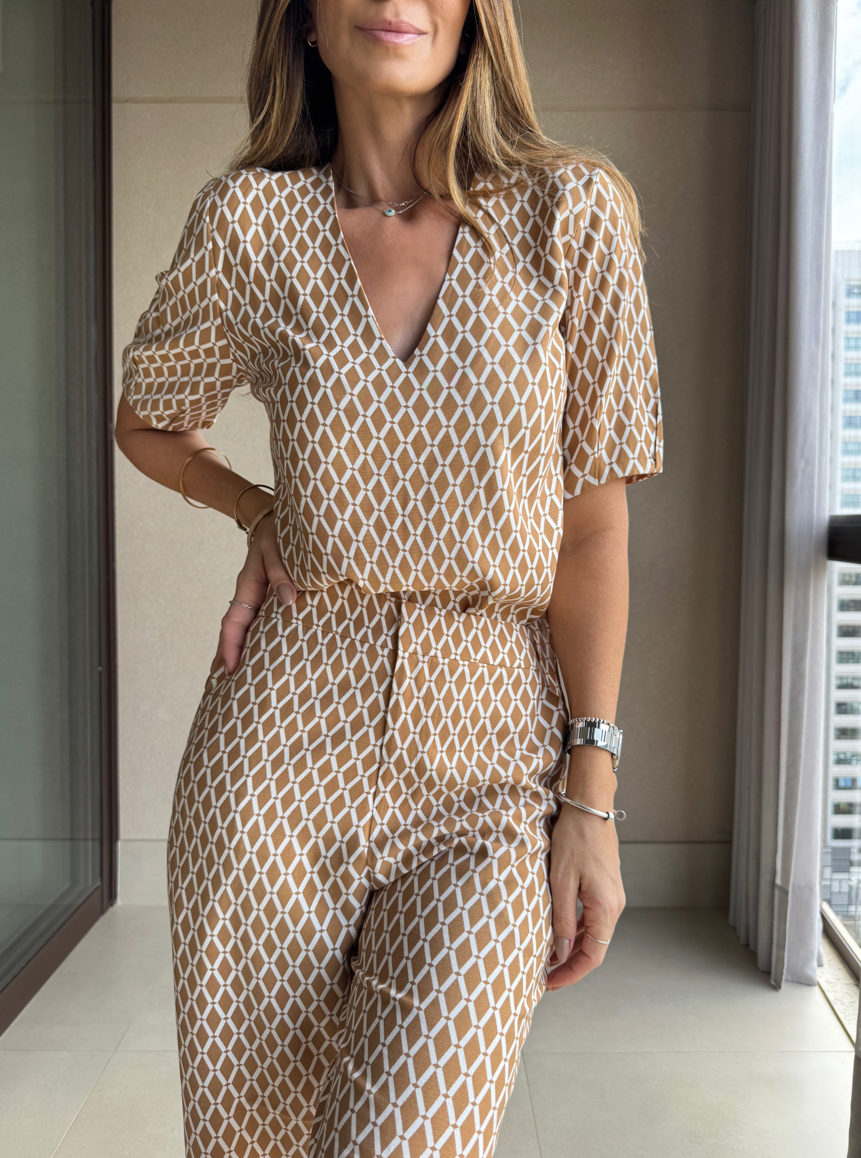 Blusa Estampada Losango