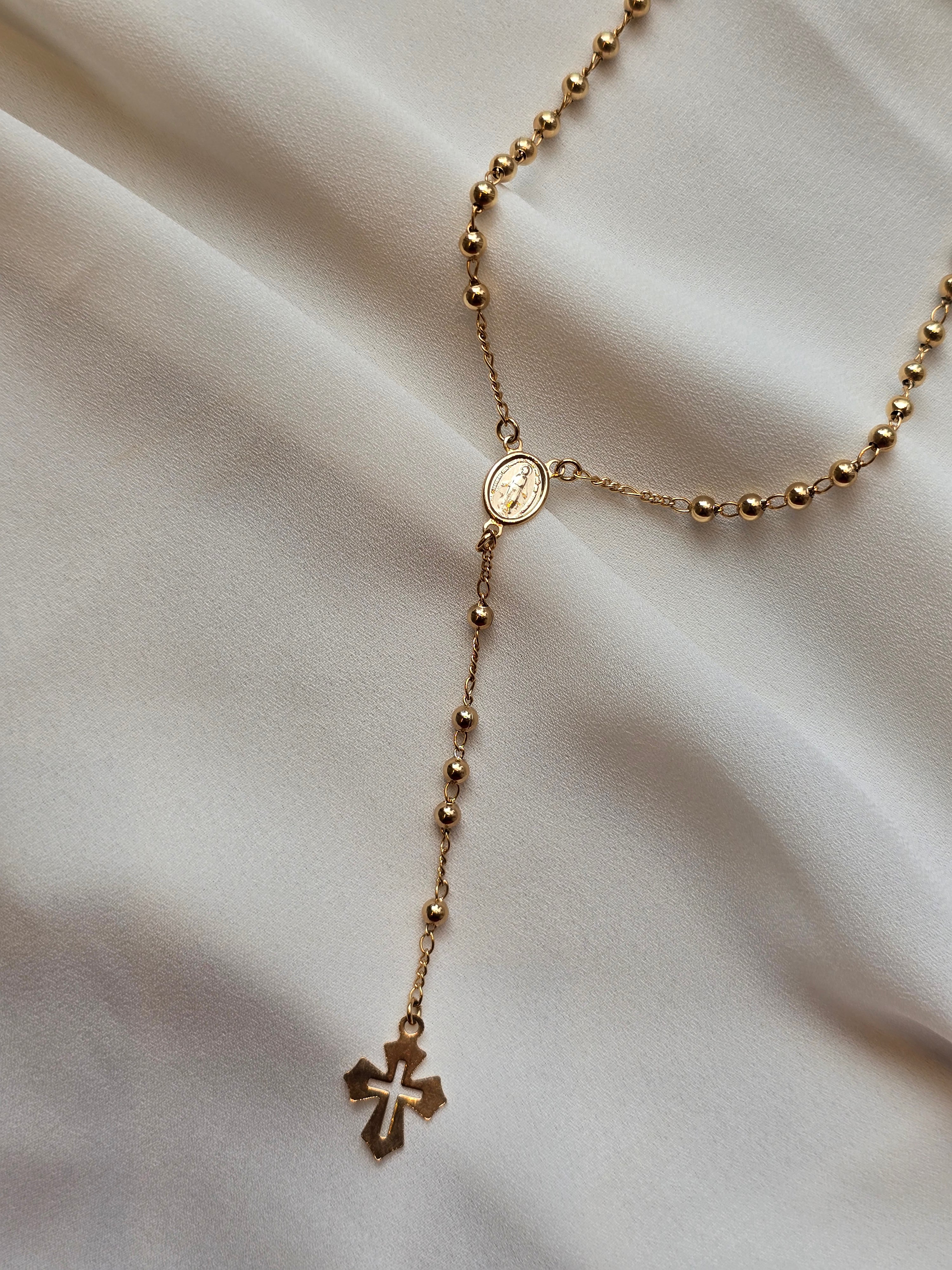 Colar Terço Dourado