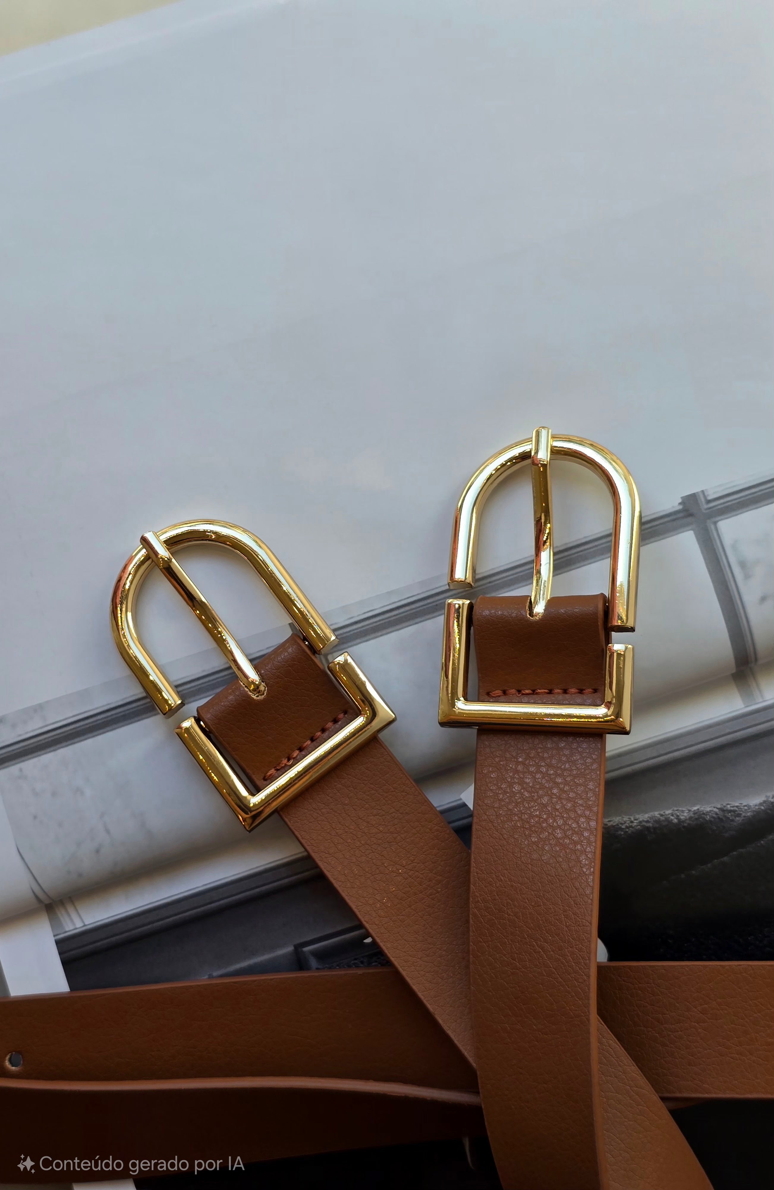 Cinto Clássico Fivela Dourada