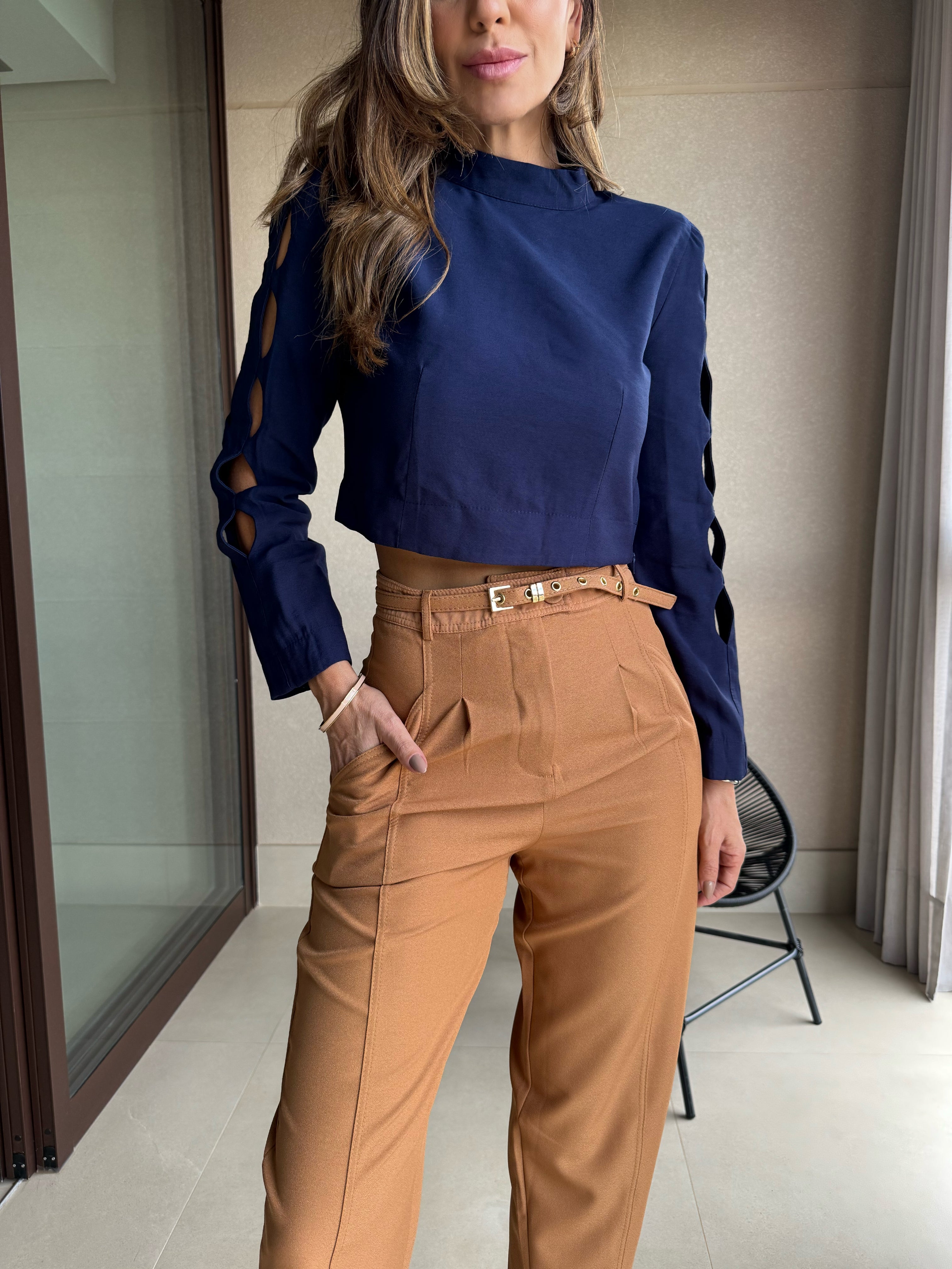 Cropped Twill Detalhe
