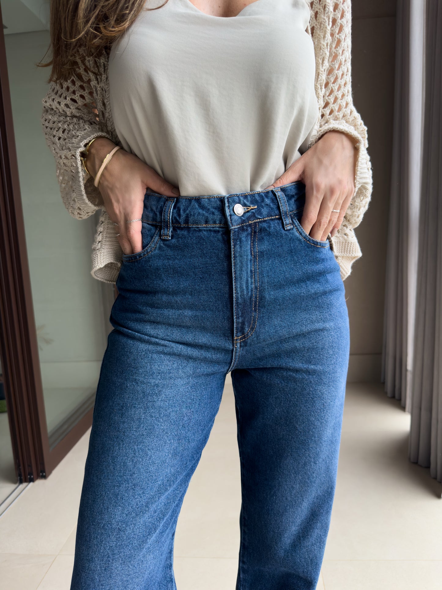 Calça Jeans Wide Pri