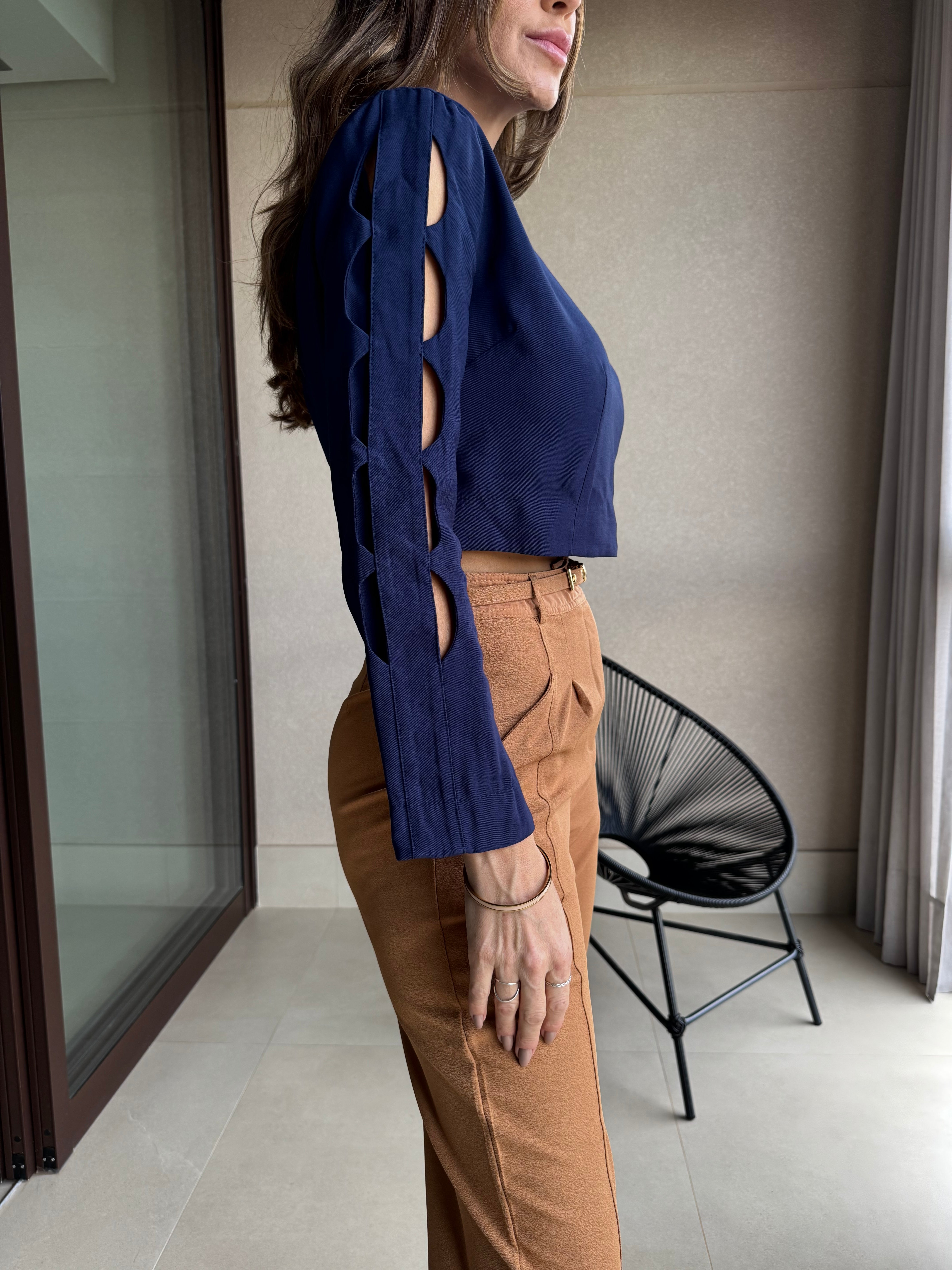 Cropped Twill Detalhe