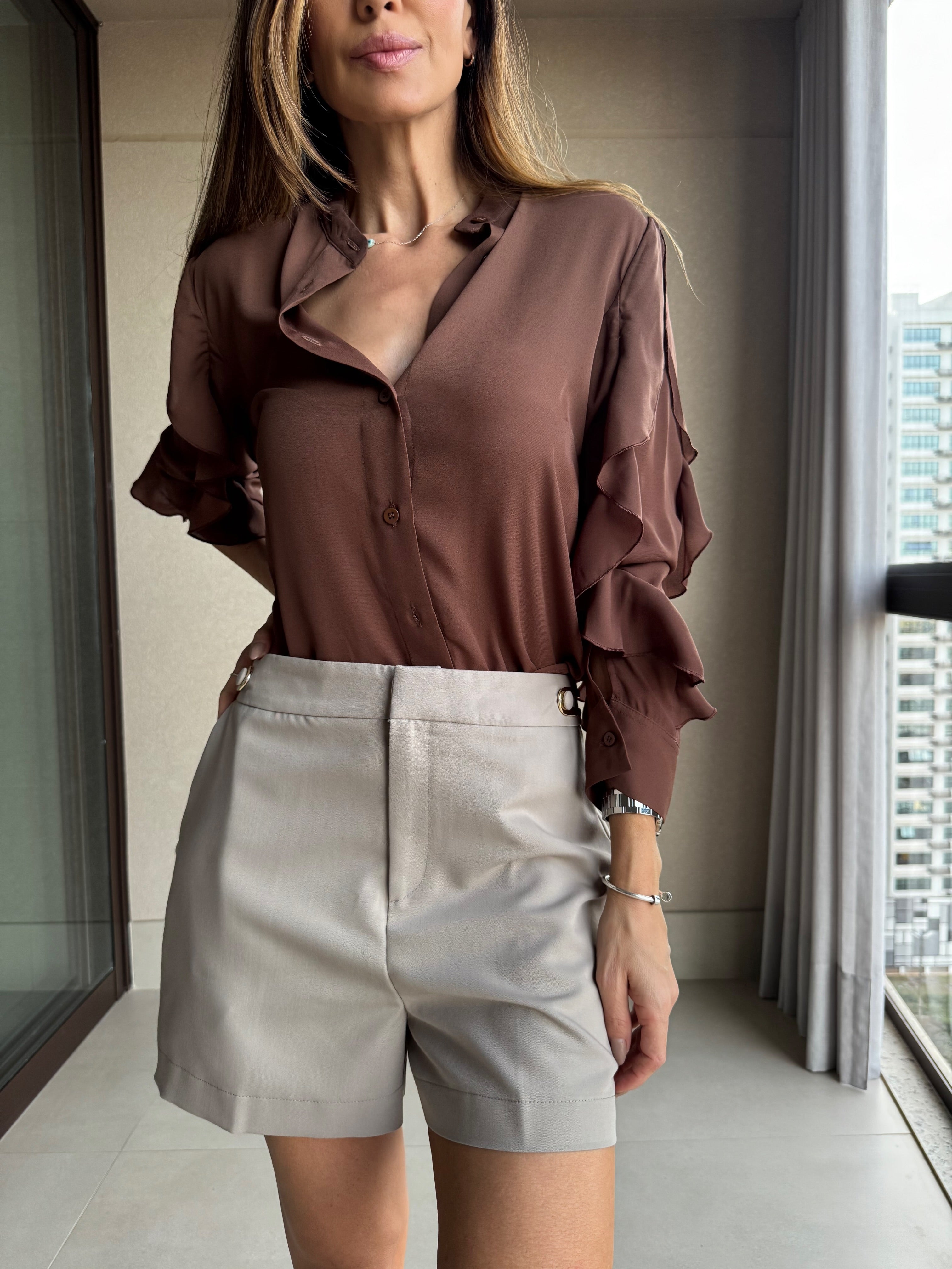 Camisa em Babado Musseline