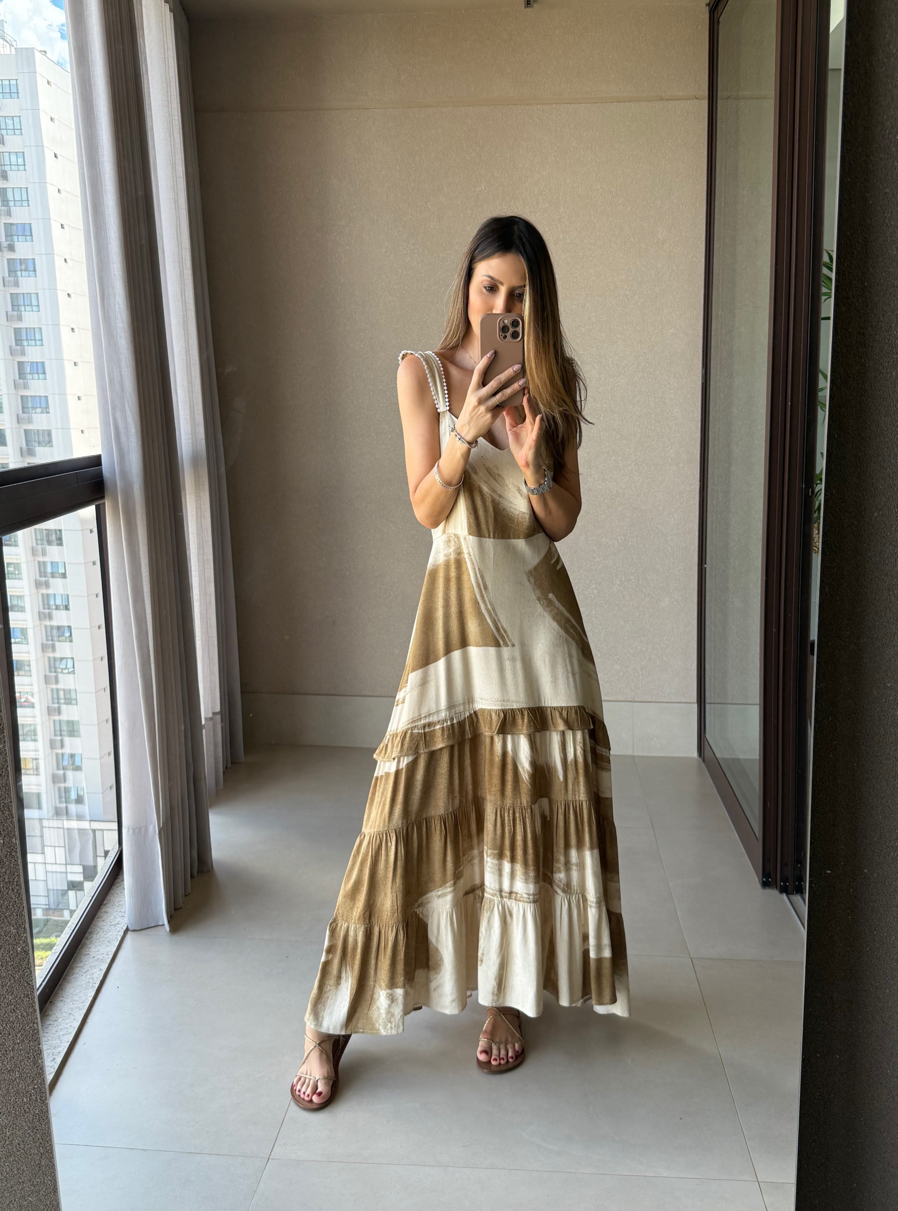 Vestido Estampado Barra