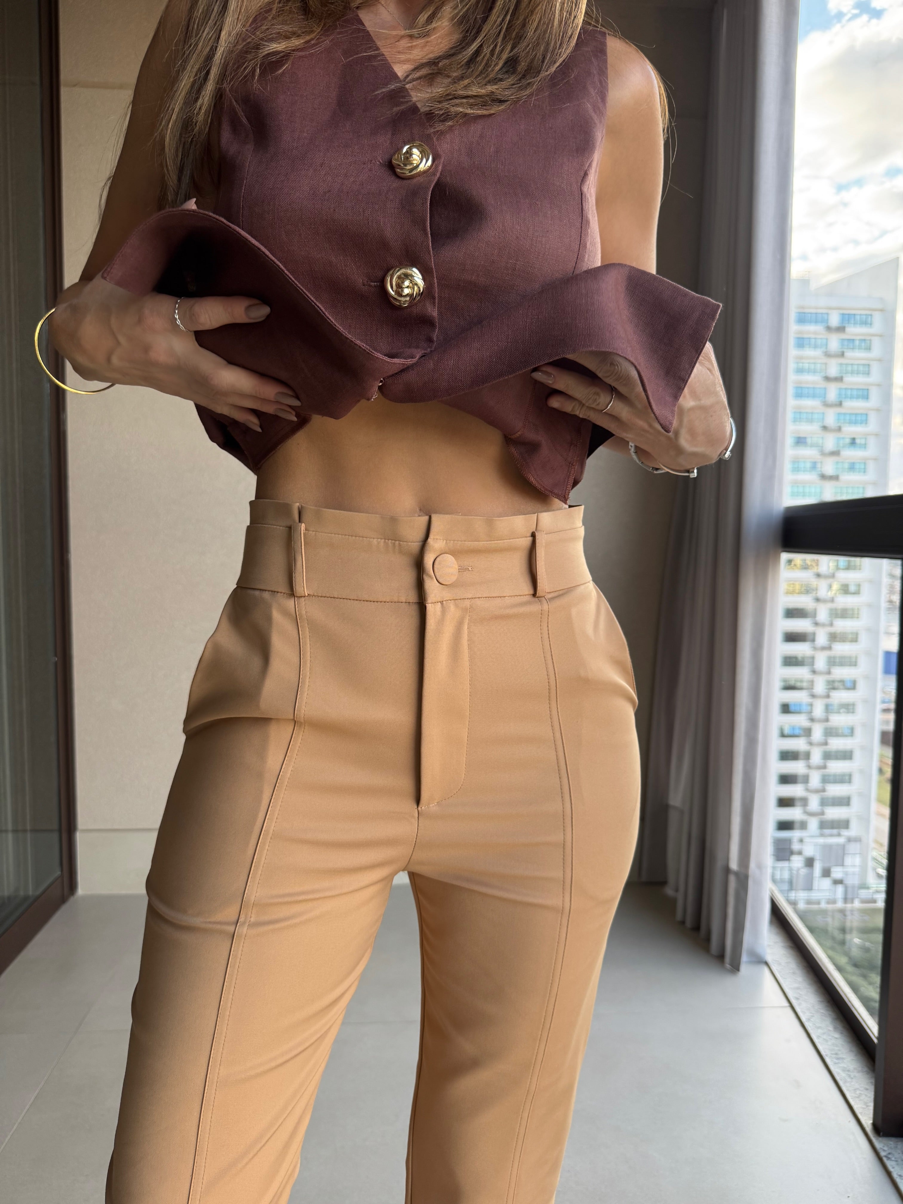 Calça Cintura Alta Span