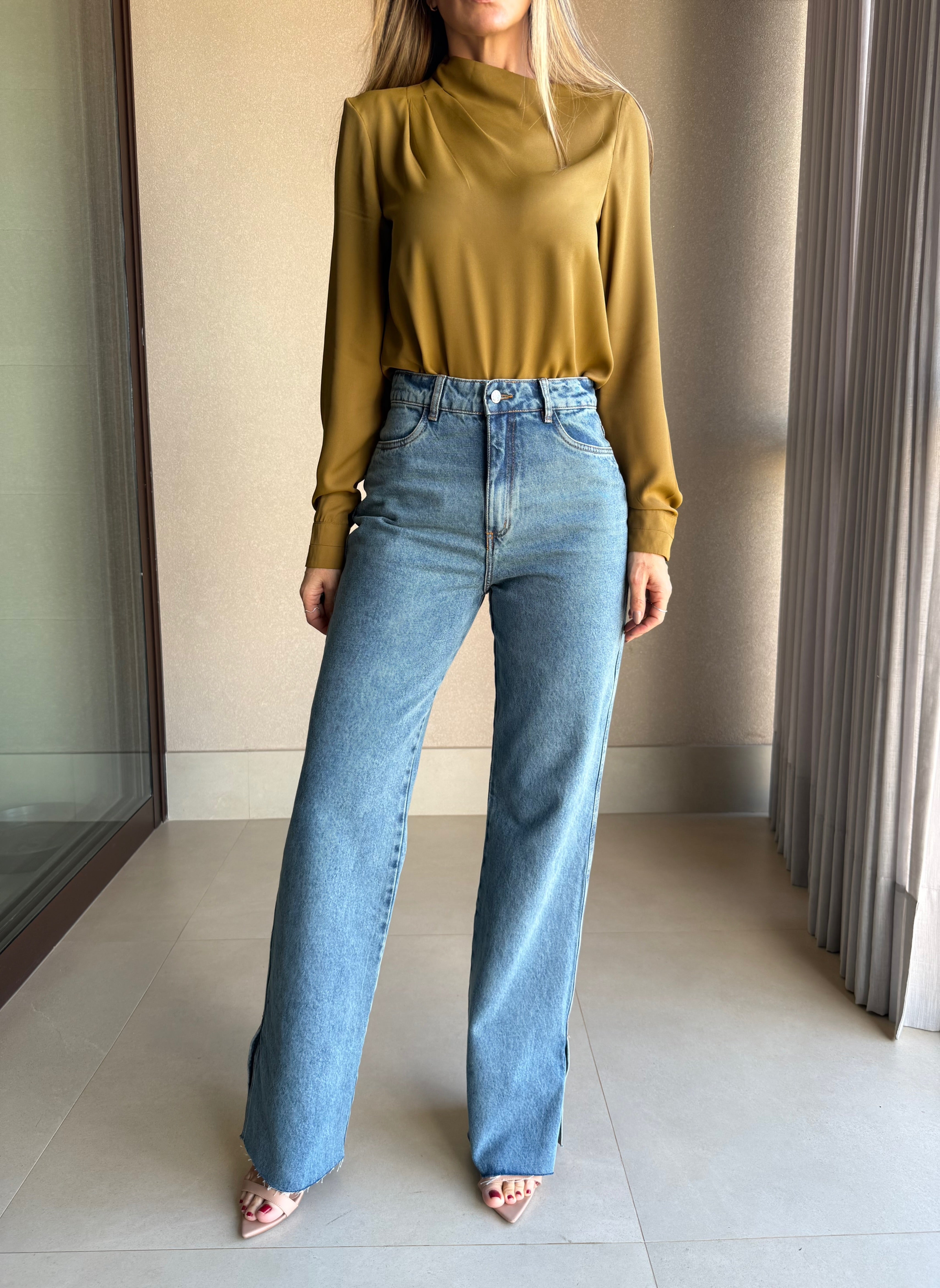 Calça Jeans Wide Pri
