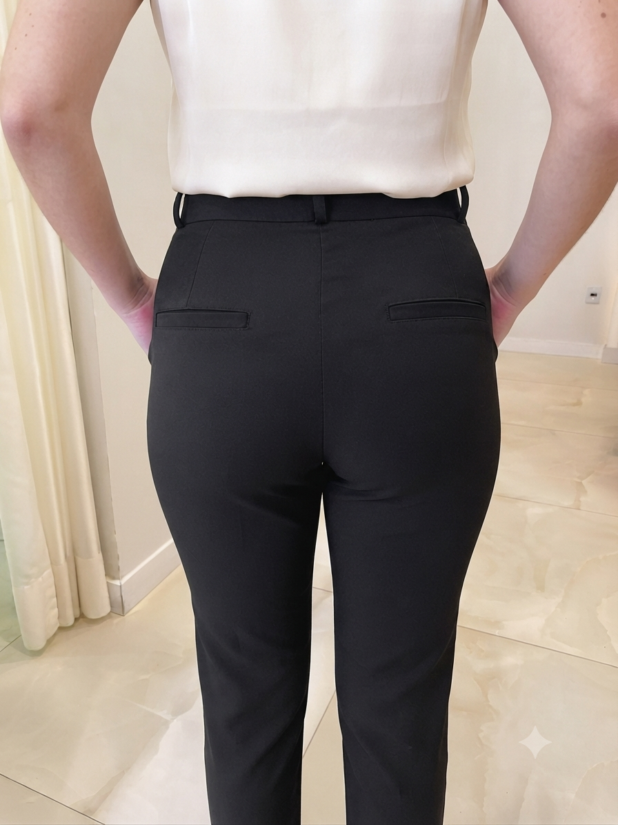 Calça Reta com Cintura Alta
