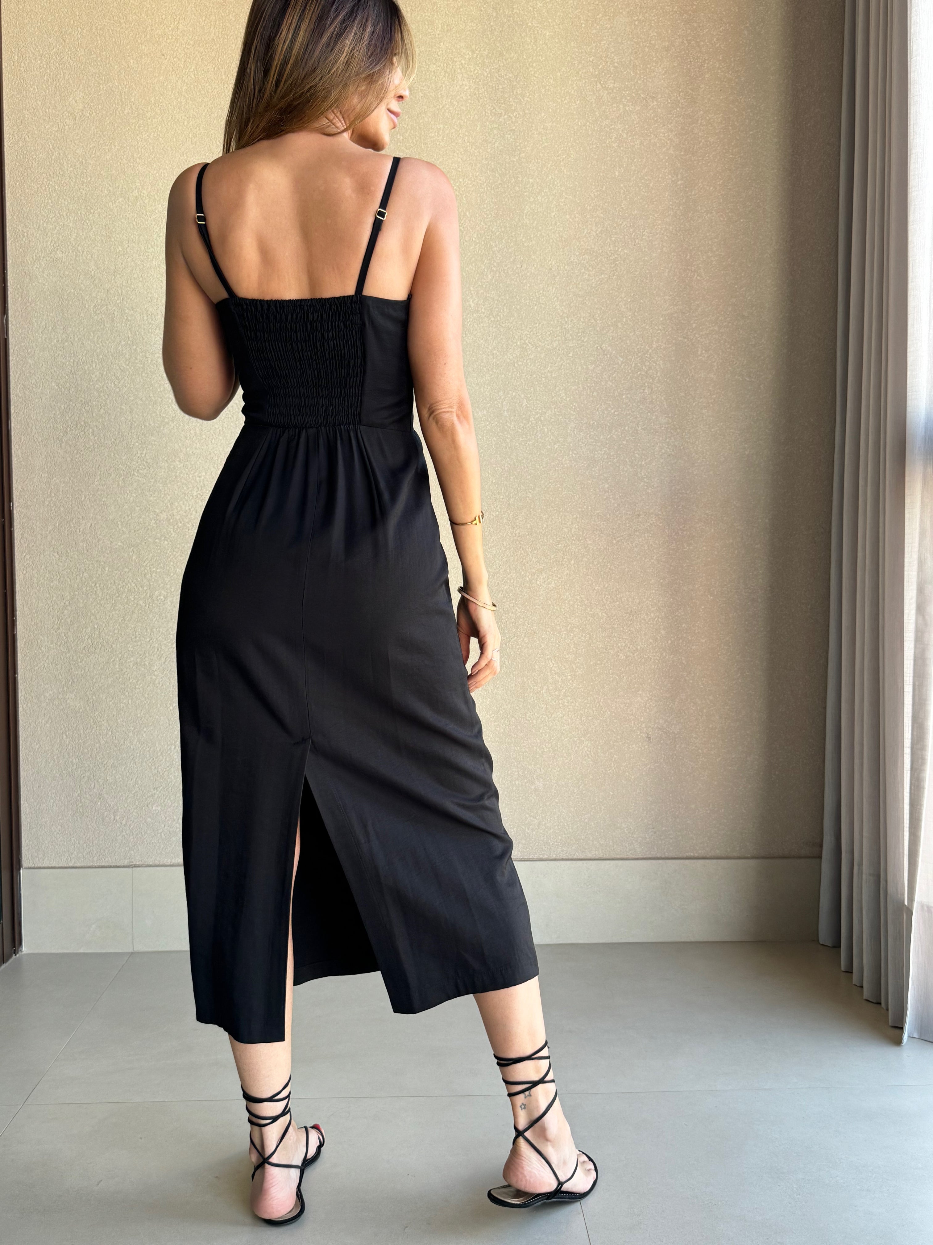 Vestido Midi Alça Fina