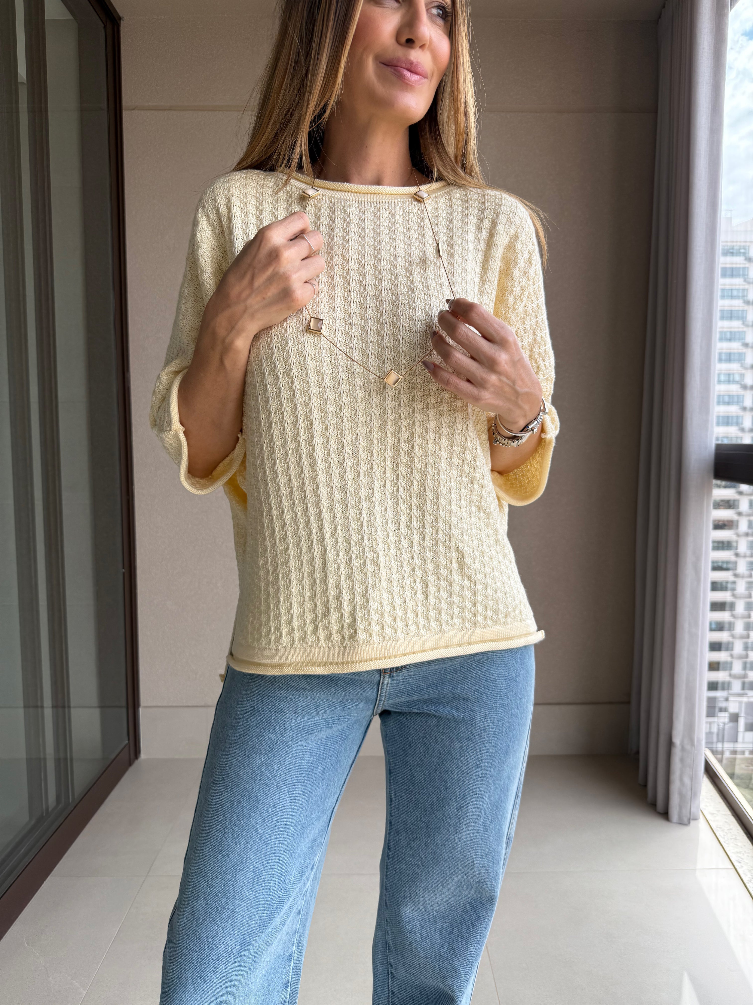 Blusa Ampla Helena Amarelo Manteiga