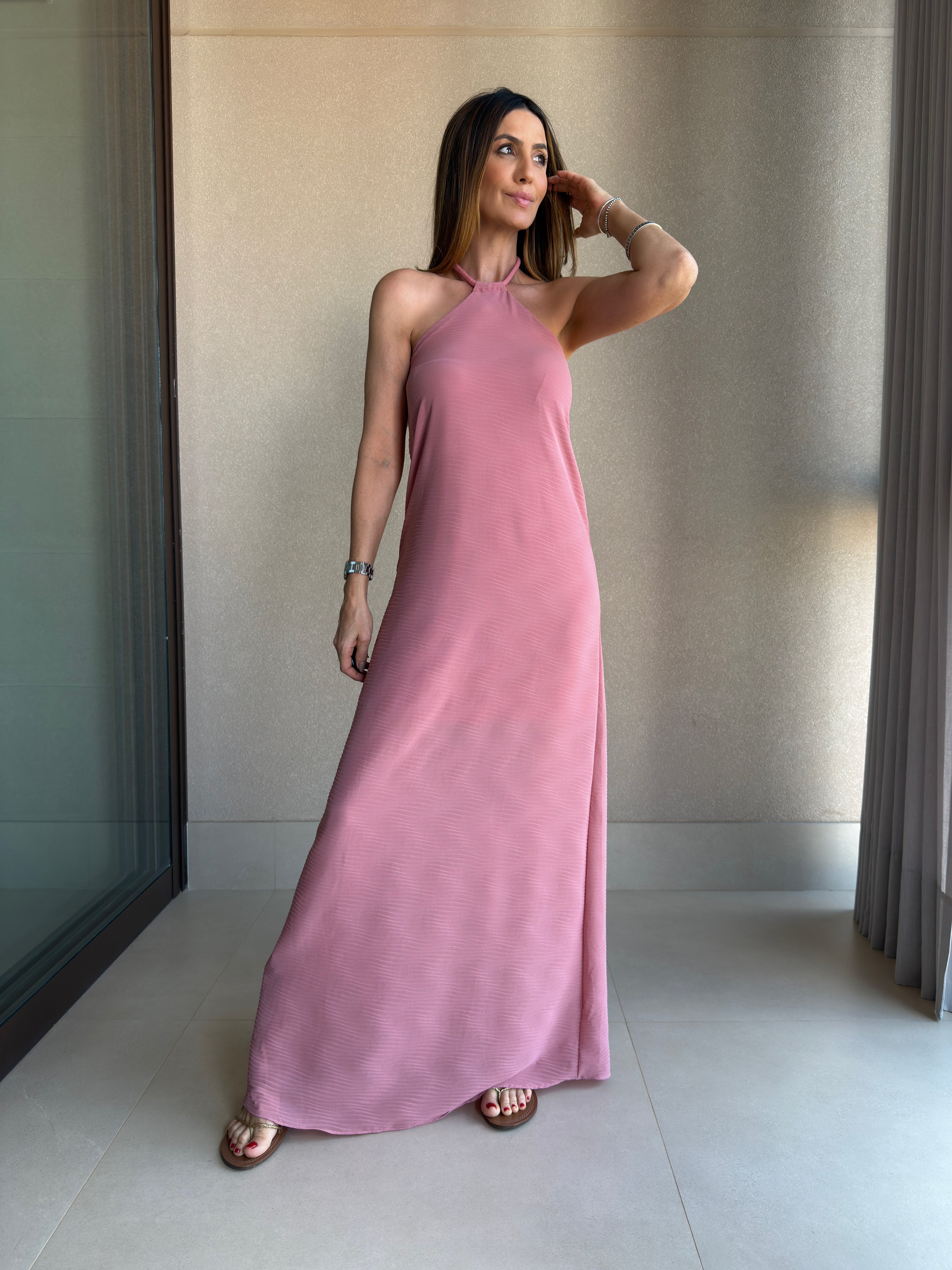 Vestido Longo Plisse