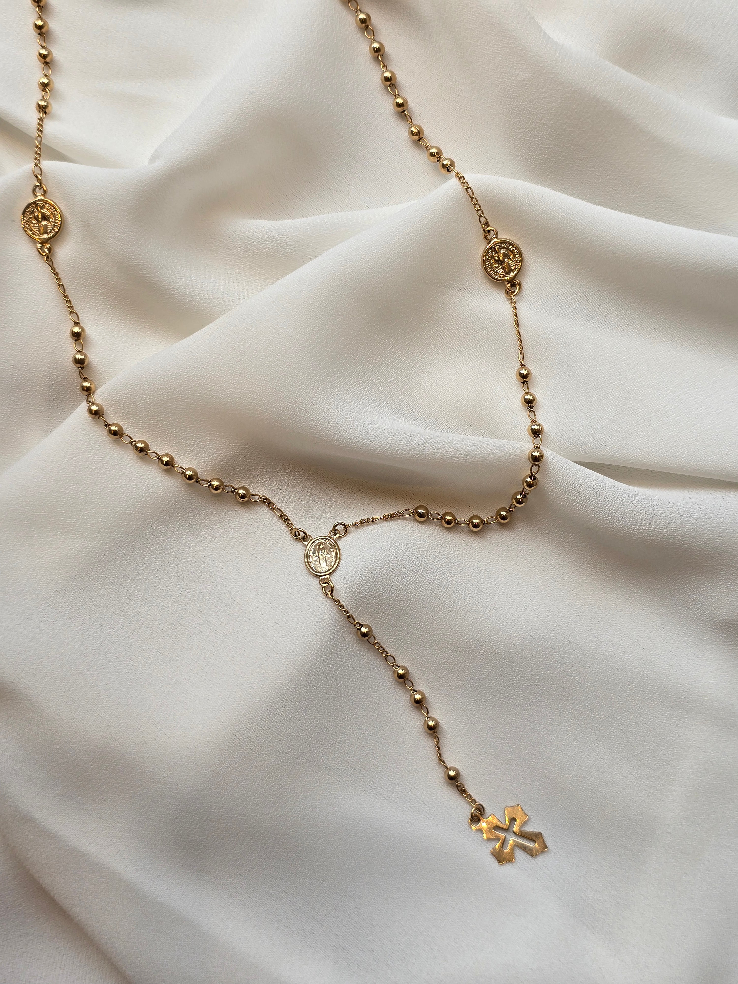 Colar Terço Dourado